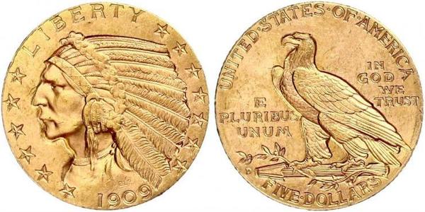 5 Dollar 美利堅合眾國 (1776 - ) 金 