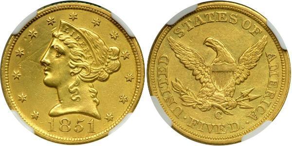 5 Dollar 美利堅合眾國 (1776 - ) 金 