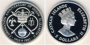 5 Dollar Cayman Islands 銀 