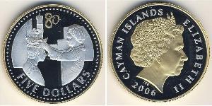 5 Dollar Cayman Islands 銀 