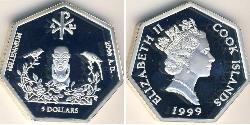5 Dollar Cook Islands 銀 