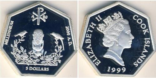 5 Dollar Cook Islands 銀 