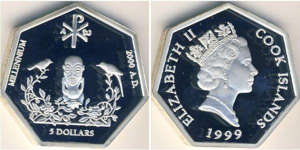 5 Dollar Cook Islands 銀 
