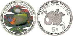 5 Dollar Palau 銀 