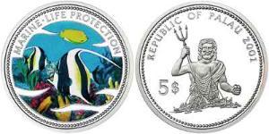 5 Dollar Palau 銀 