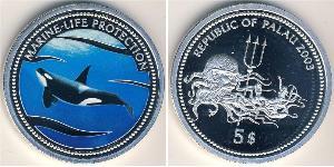 5 Dollar Palau 銀 