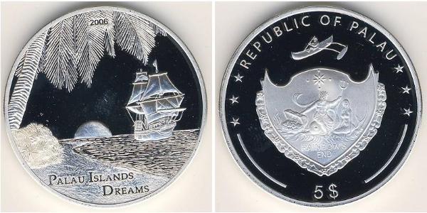 5 Dollar Palau 銀 
