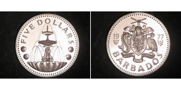 5 Dollar 巴巴多斯 銀 