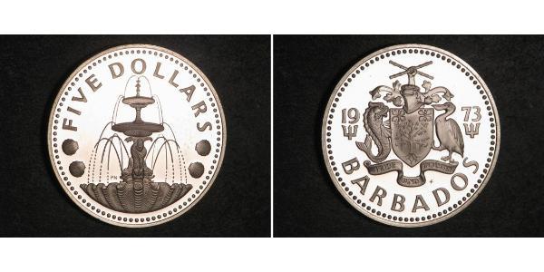 5 Dollar 巴巴多斯 銀 