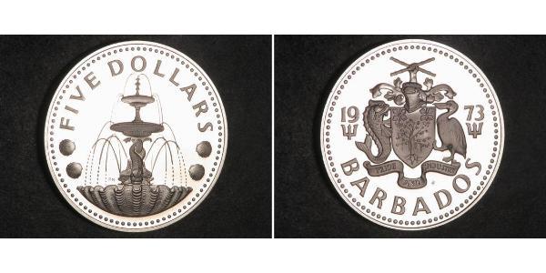 5 Dollar 巴巴多斯 銀 