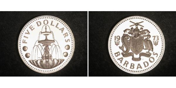 5 Dollar 巴巴多斯 銀 