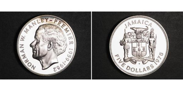 5 Dollar 牙买加 銀 