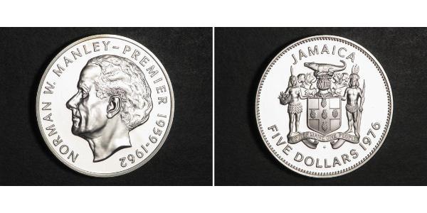 5 Dollar 牙买加 銀 