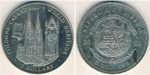 5 Dollar Liberia 銅/镍 