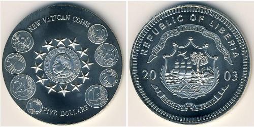 5 Dollar Liberia 銅/镍 