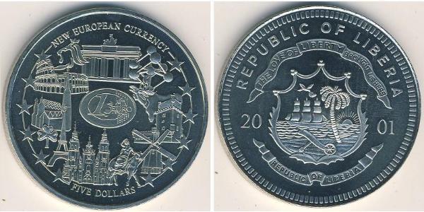 5 Dollar Liberia 銅/镍 