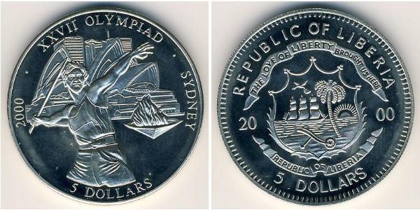 5 Dollar Liberia 銅/镍 