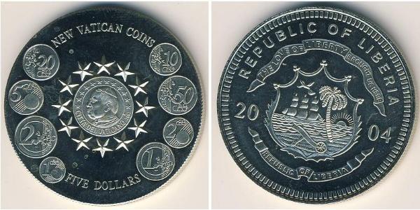 5 Dollar Liberia 銅/镍 