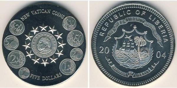5 Dollar Liberia 銅/镍 
