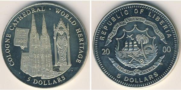 5 Dollar Liberia 銅/镍 