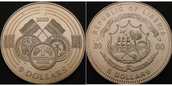 5 Dollar Liberia 銅/镍 