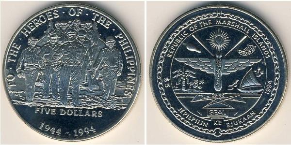 5 Dollar Marshall Islands 銅/镍 