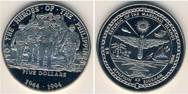 5 Dollar Marshall Islands 銅/镍 
