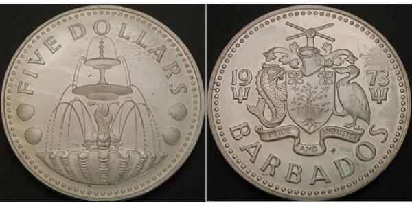 5 Dollaro Barbados Argento 