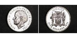 5 Dollaro Giamaica (1962 - ) Argento 