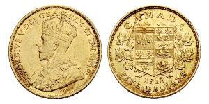 5 Dollaro Canada Oro Giorgio V (1865-1936)