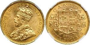 5 Dollaro Canada Oro Giorgio V (1865-1936)