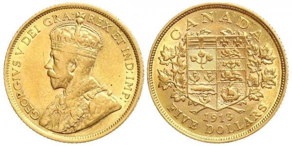 5 Dollaro Canada Oro Giorgio V (1865-1936)