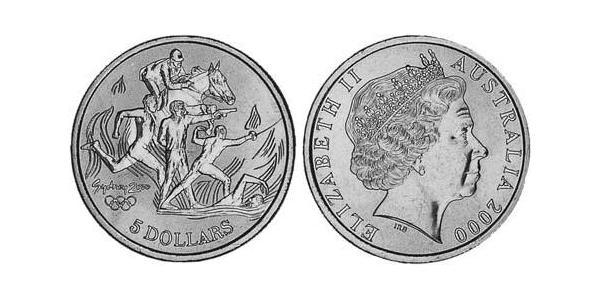 5 Dollaro Australia (1939 - ) Ottone Elisabetta II (1926-2022)