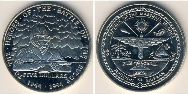 5 Dollaro Isole Marshall Rame/Nichel 