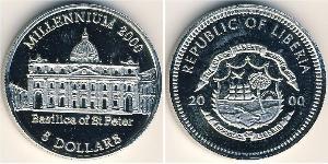 5 Dollaro Liberia Rame/Nichel 