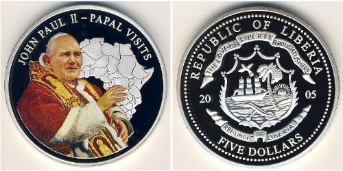 5 Dollaro Liberia Rame/Nichel 