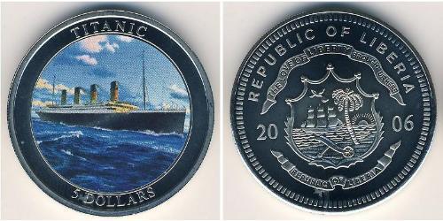 5 Dollaro Liberia Rame/Nichel 