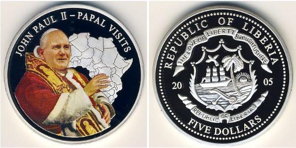 5 Dollaro Liberia Rame/Nichel 