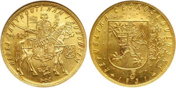 5 Ducat Checoslovaquia  (1918-1992) Oro 