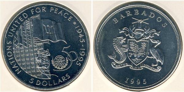 5 Dólar Barbados Níquel/Cobre 