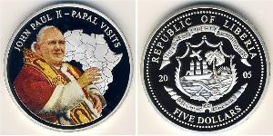 5 Dólar Liberia Níquel/Cobre 