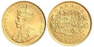 5 Dólar Canadá Oro Jorge V (1865-1936)