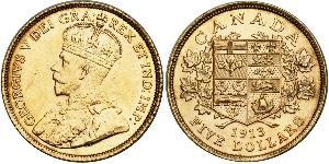 5 Dólar Canadá Oro Jorge V (1865-1936)