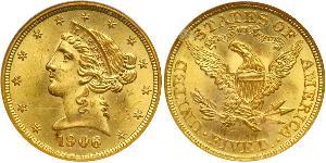 5 Dólar Estados Unidos de América (1776 - ) Oro 