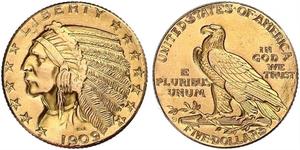 5 Dólar Estados Unidos de América (1776 - ) Oro 