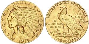 5 Dólar Estados Unidos de América (1776 - ) Oro 