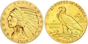 5 Dólar Estados Unidos de América (1776 - ) Oro 