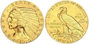 5 Dólar Estados Unidos de América (1776 - ) Oro 