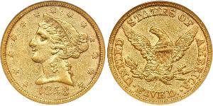 5 Dólar Estados Unidos de América (1776 - ) Oro 