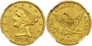 5 Dólar Estados Unidos de América (1776 - ) Oro 